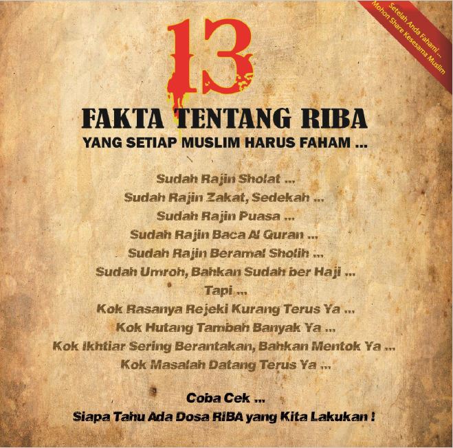13 Fakta Tentang Riba