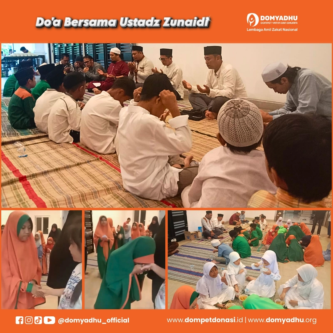 Doa Bersama Bersama Ustadz Zunaidi Hadirkan Kebahagiaan untuk Anak Asuh Domyadhu