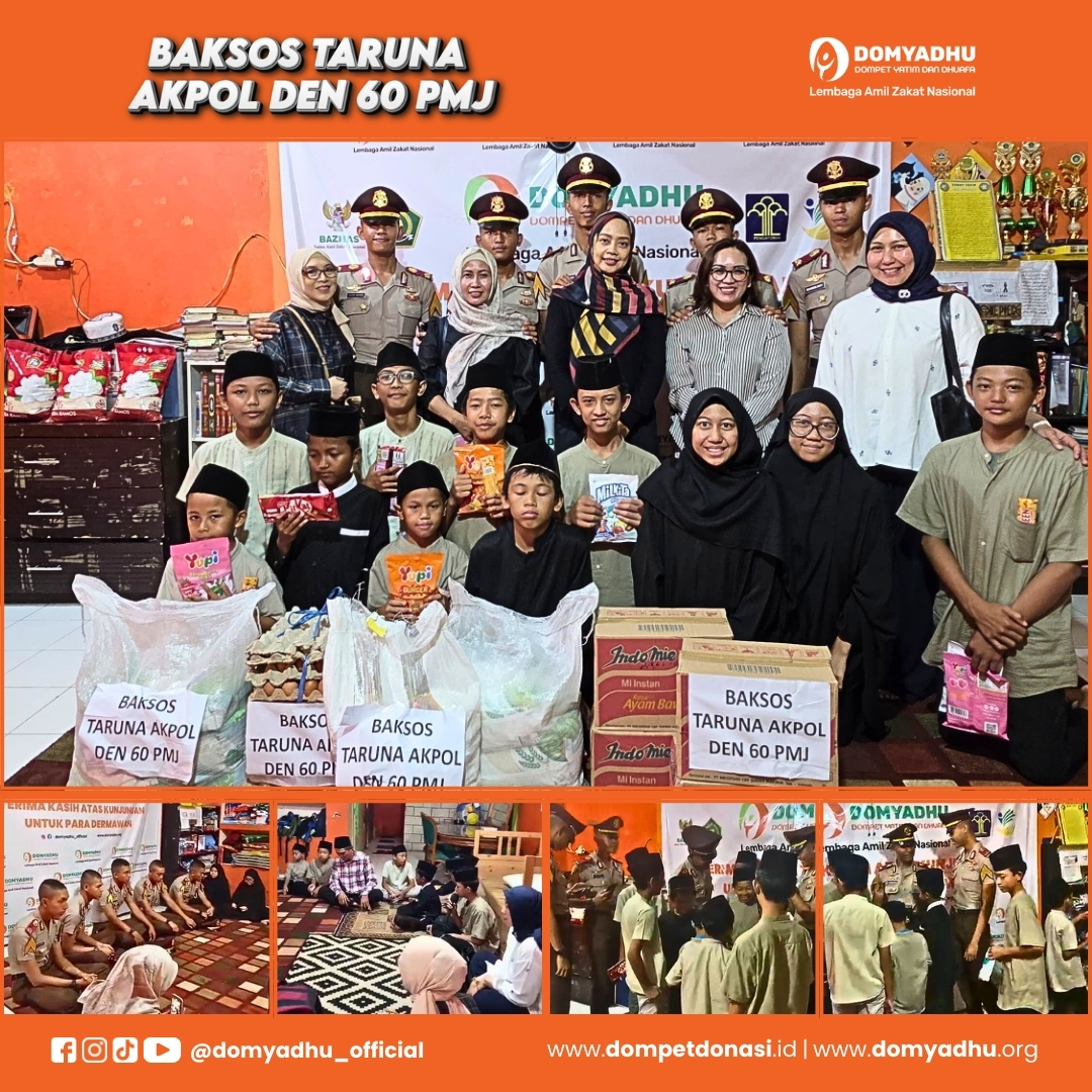 Doa Bersama dan Baksos Kakak Taruna Akpol DEN 60 PMJ Hadirkan Kepedulian di Asrama Domyadhu Cilandak