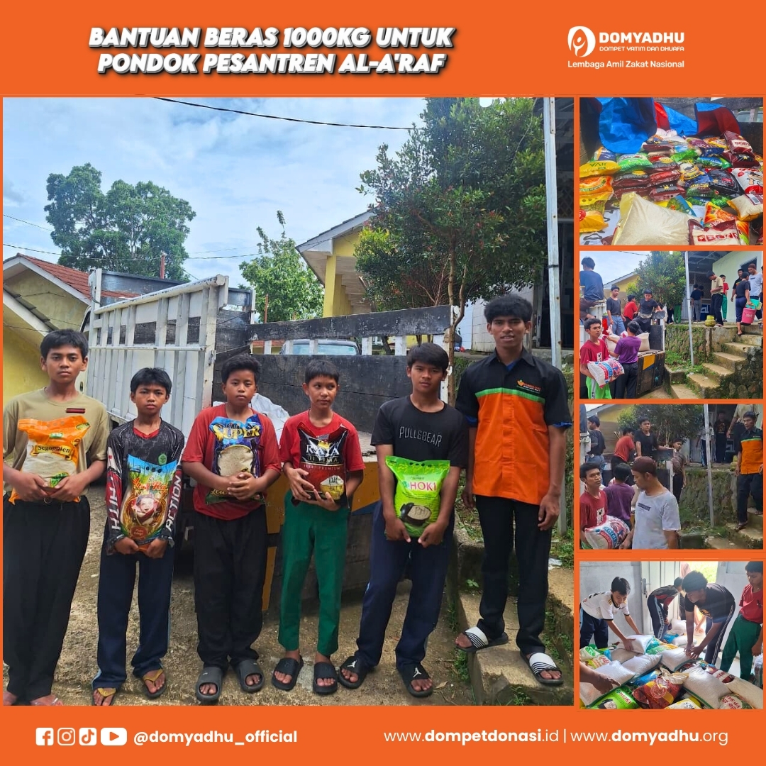 Bantuan Sembako Beras 1000 kg untuk Pondok Pesantren Al-Araf