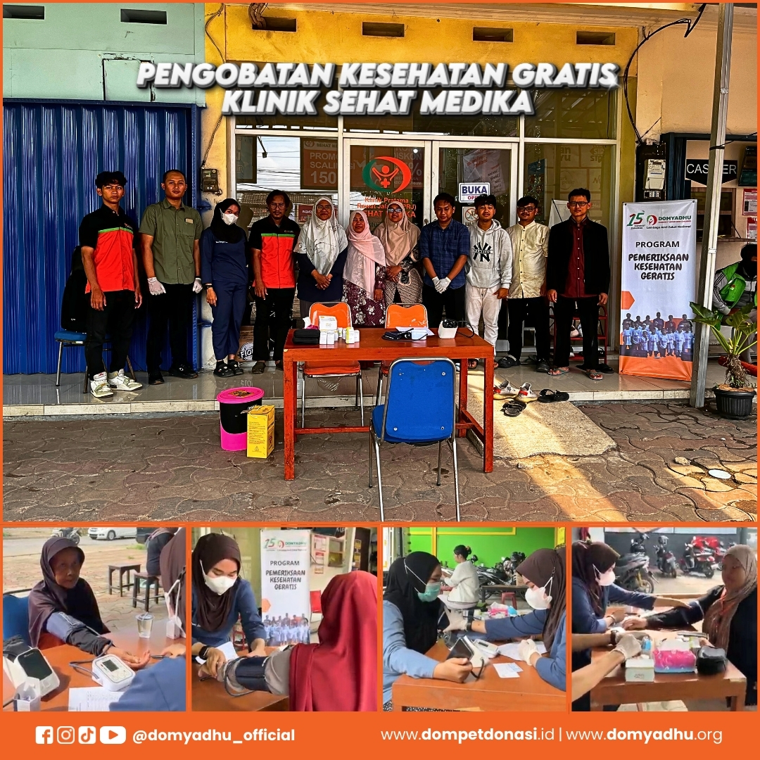 LAZNAS DOMYADHU Gelar Program Kesehatan Gratis di Klinik Sehat Medika Bekasi, 100 Warga Dapat Manfaa