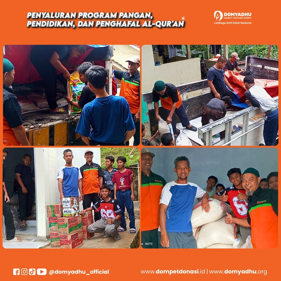 LAZNAS DOMYADHU Salurkan Program Pangan, Pendidikan, dan Penghafal Al-Quran di Pesantren Al-Araf