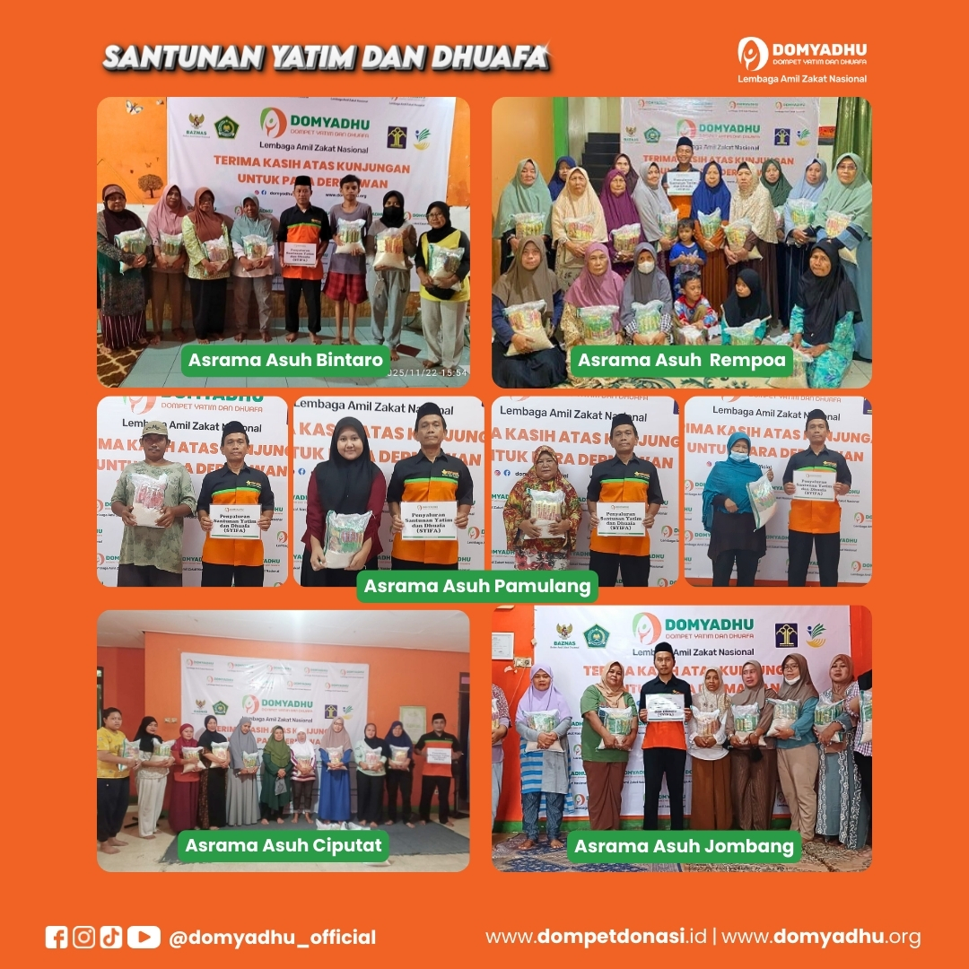 LAZNAS DOMYADHU Salurkan Santunan Yatim dan Dhuafa berupa Sembako untuk 100 Keluarga Dhuafa