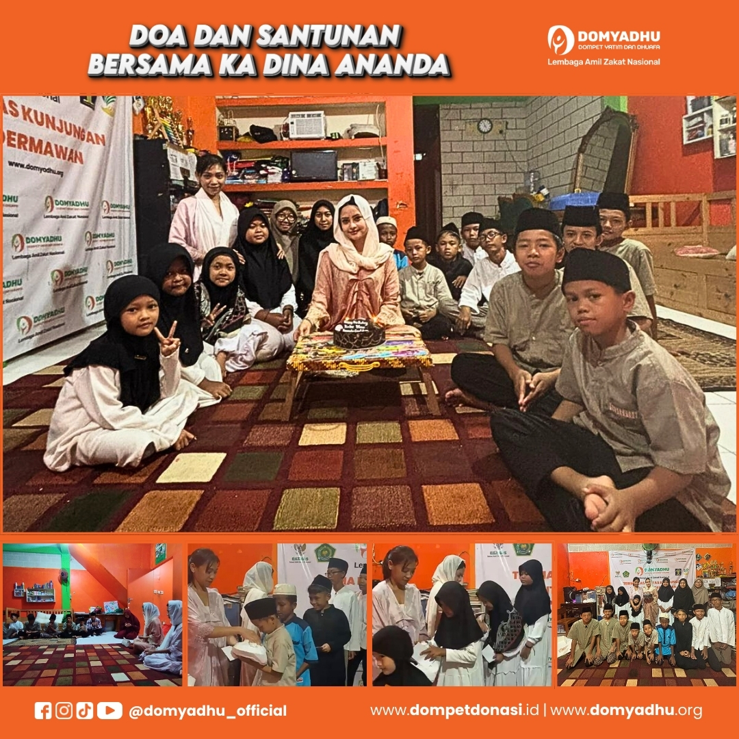 Doa dan Santunan Bersama Kak Dina Ananda Hadirkan Kehangatan di Asrama Domyadhu Cilandak