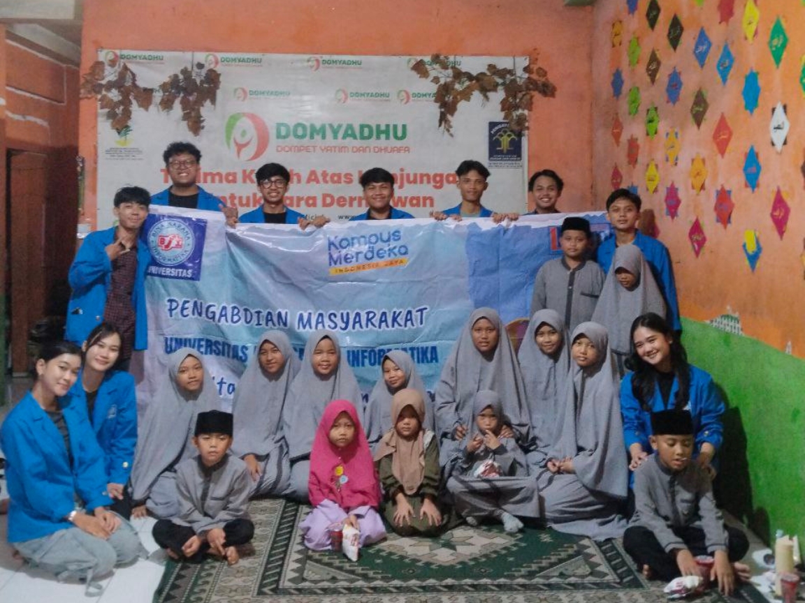 Mahasiswa Universitas BSI Berbagi Inspirasi Bersama Anak Yatim & Dhuafa di Asrama Domyadhu Jatiasih