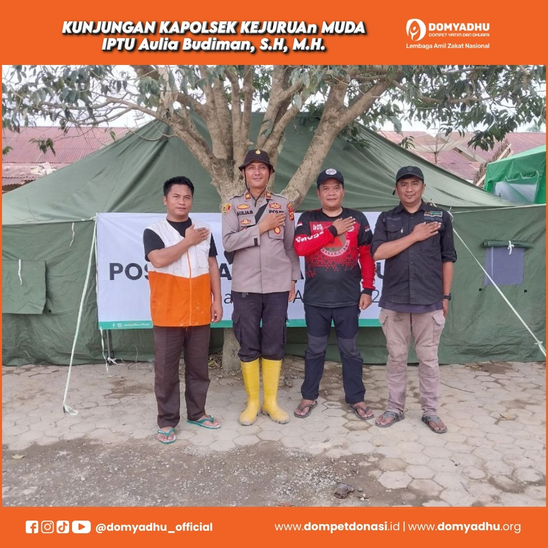 Sinergi untuk Kemanusiaan: Kapolsek Kejuruan Muda Kunjungi Posko Tanggap Bencana Domyadhu #AcehBangk