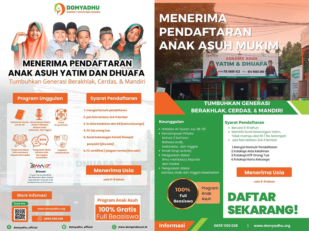 PENDAFTARAN ANAK ASUH ASRAMA DOMYADHU