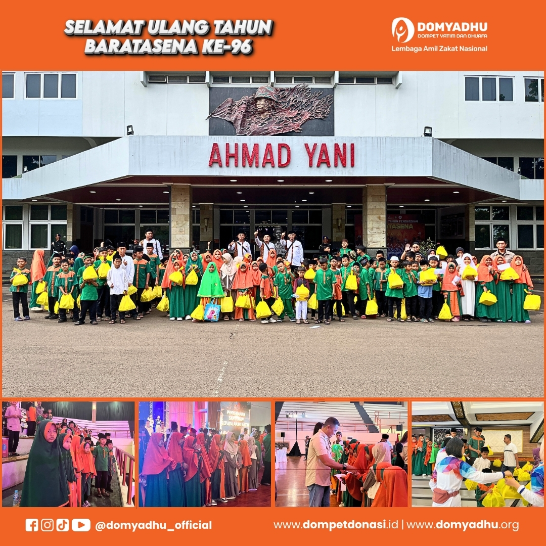Baksos Bersama Anak Yatim Warnai Peringatan 96 Tahun Bharatasena di GOR A Yani Mabes TNI